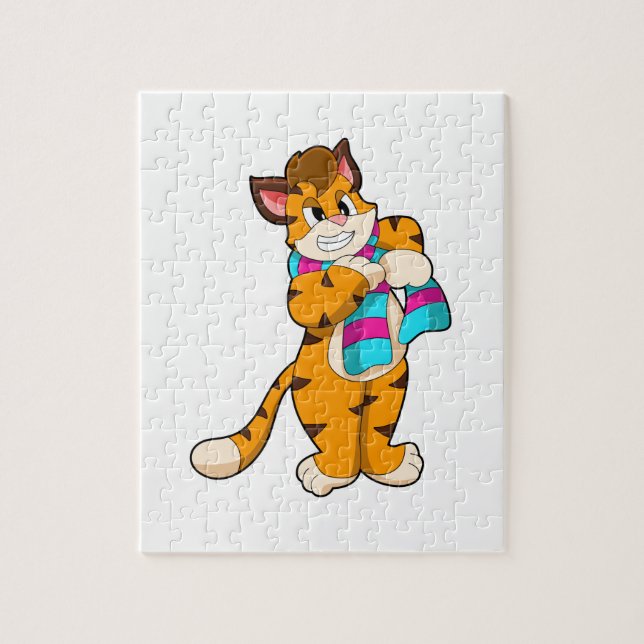 Tiger in Winter with Scarf Jigsaw Puzzle (Vertical)
