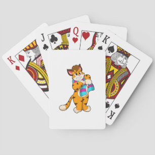 Tiger in Winter with Scarf Poker Cards