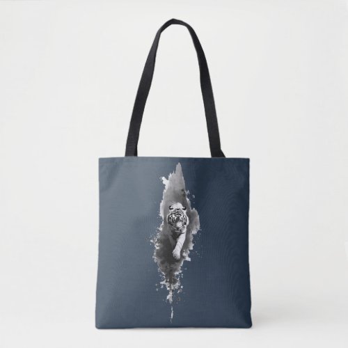 Tiger Ink Wash Dark Art Tote Bag