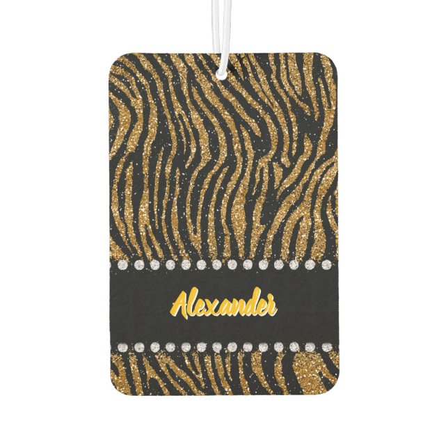 Tiger-inspired glittering animal print backdrop air freshener (Back)