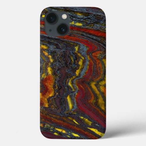 Tiger Iron In Red Yellow Blue iPhone 13 Case