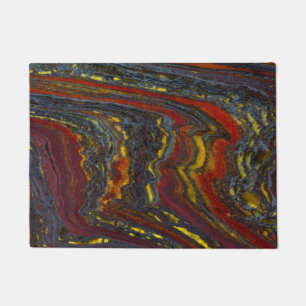 Tiger Iron In Red, Yellow, Blue Doormat