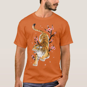 Tiger Japanese Cherry Blossom Flower Vintage Sakur T-Shirt