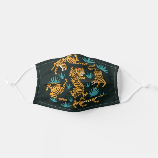 Tiger Japanese tattoo art Adult Cloth Face Mask (Front, Unfolded)