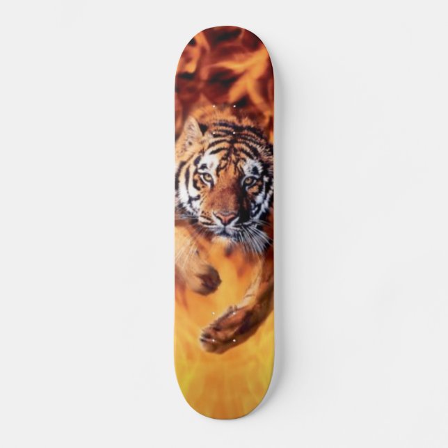 Tiger Jumping Skateboard Deck (Front)