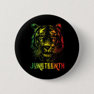Tiger Juneteenth Cool Black History African Americ Button