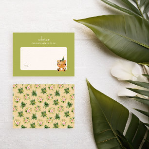 Tiger Jungle Baby Shower Parenting Advice Note Card