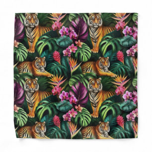 Tiger Jungle Dreams Seamless Surface Pattern Bandana