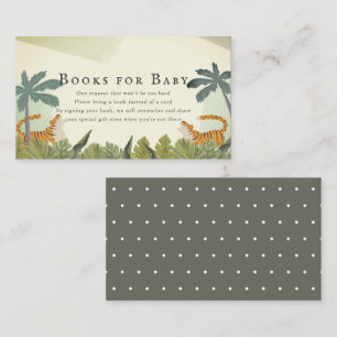 Tiger Jungle Safari Baby Shower Book Request Enclosure Card