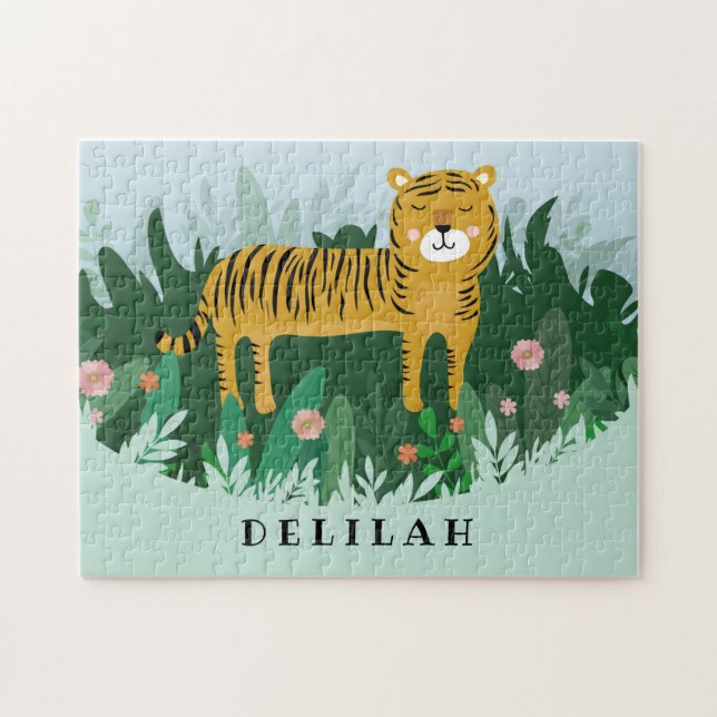 Tiger Jungle Wild Design Jigsaw Cute Jigsaw Puzzle (Horizontal)