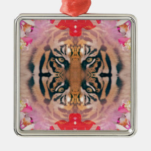 Tiger Kaliedi Digital Art Metal Ornament