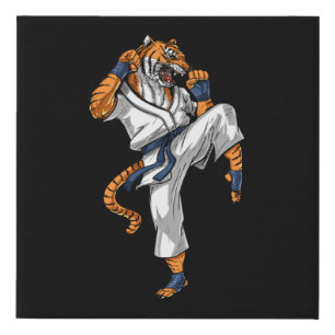 Tiger Karate Faux Canvas Print