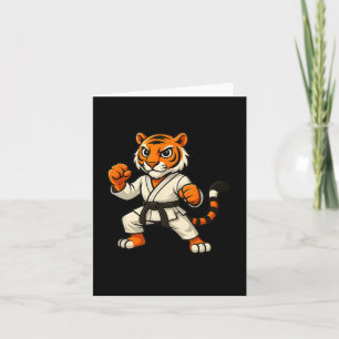 Tiger Karate Funny Black Belt Boys Girls Kids Card