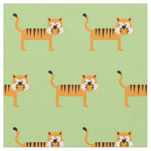 Tiger Kid Baby Nursery Light Green Cat Fabric