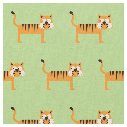 Tiger Kid Baby Nursery Light Green Cat Fabric