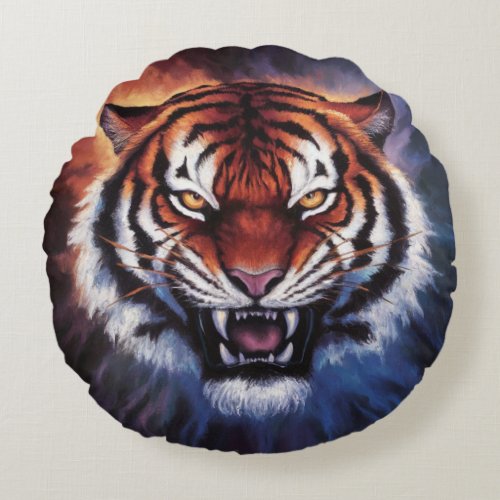 tiger king round pillow