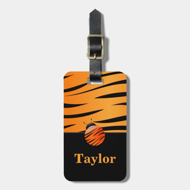 Tiger Ladybug Luggage Tag (Front Vertical)