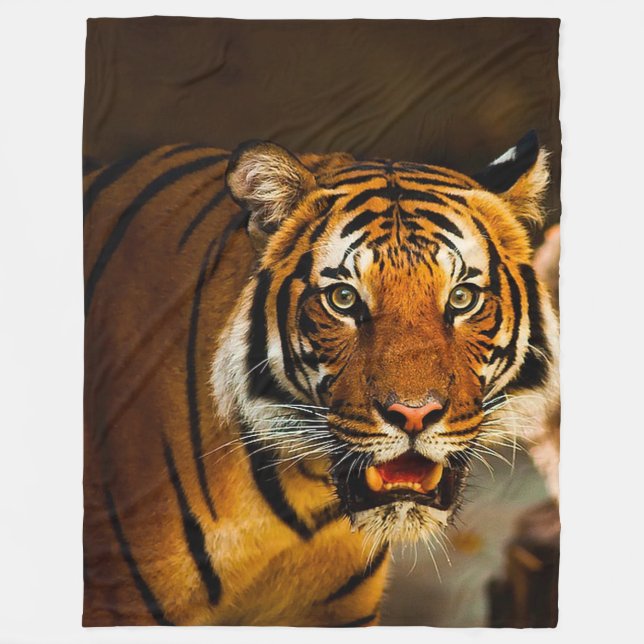 Tiger Large Fleece Blanket (Front)