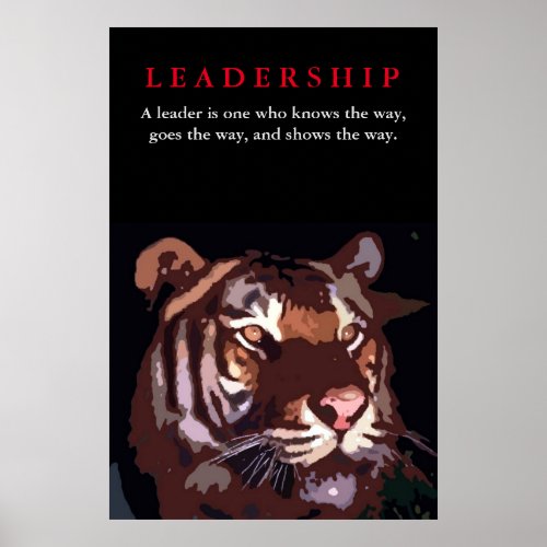 Tiger Leadership Inspirational Pop Art Poster