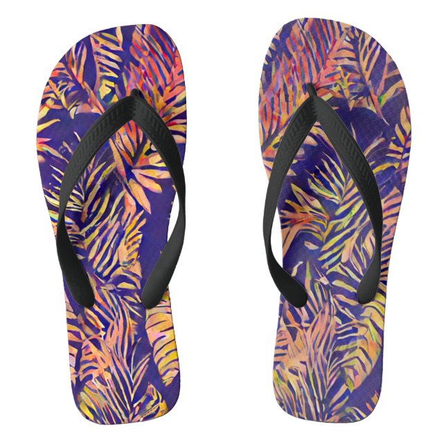 Tiger Leaf Flip Flops (Footbed)