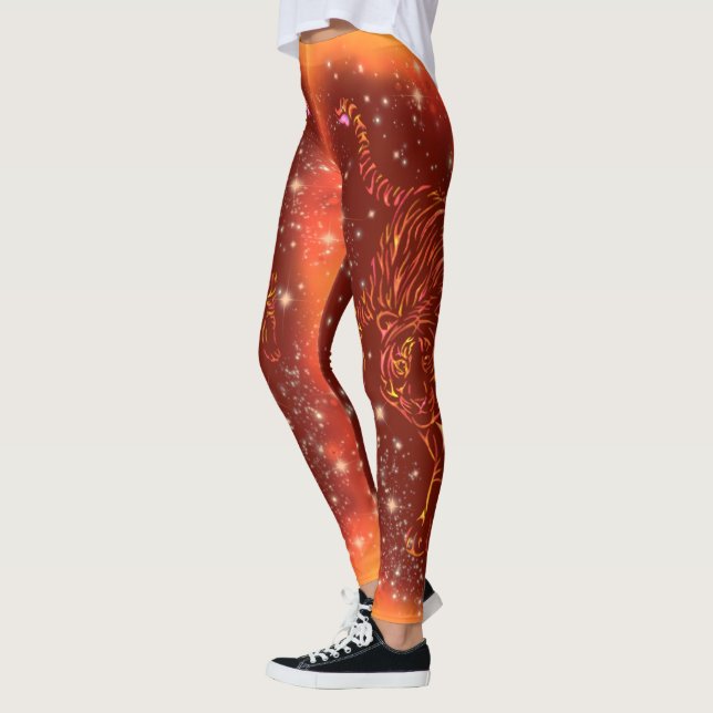 Tiger Leggings Running In Galaxy Starry Night  (Left)