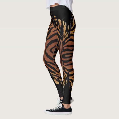 Tiger Leggings with Spilled Black