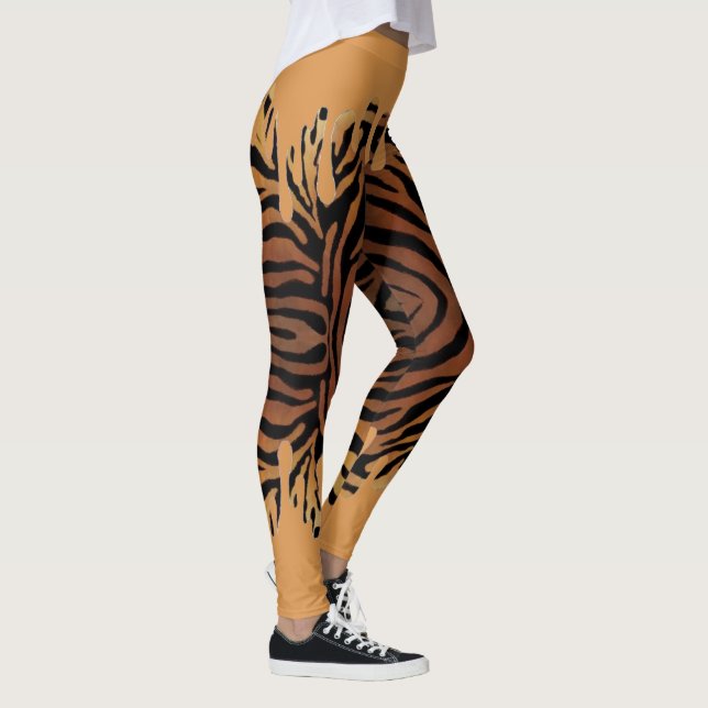 Tiger Leggings with Spilled Orange Color (Right)