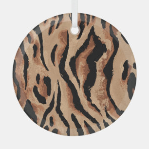 Tiger Leopard: Animal Skin Seamless Glass Ornament