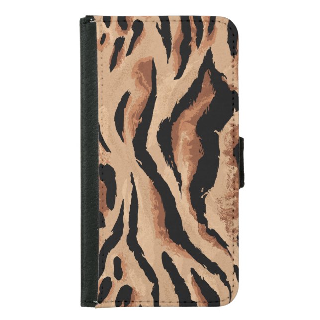 Tiger Leopard: Animal Skin Seamless Samsung Galaxy Wallet Case (Front)