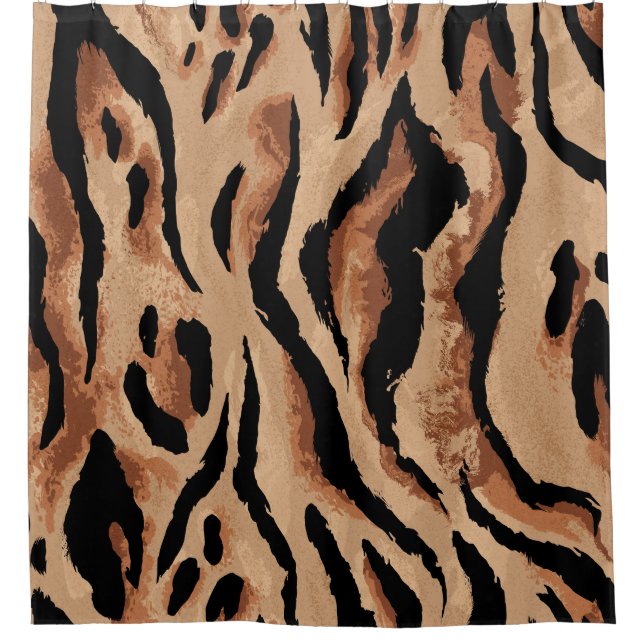 Tiger Leopard: Animal Skin Seamless Shower Curtain (Front)