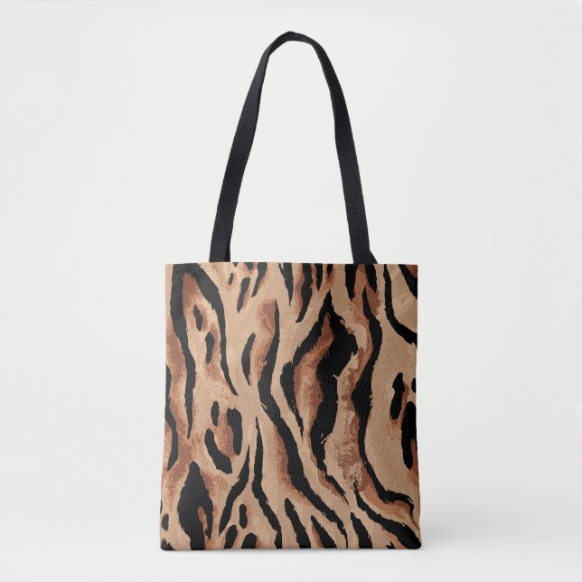 Tiger Leopard: Animal Skin Seamless Tote Bag (Front)