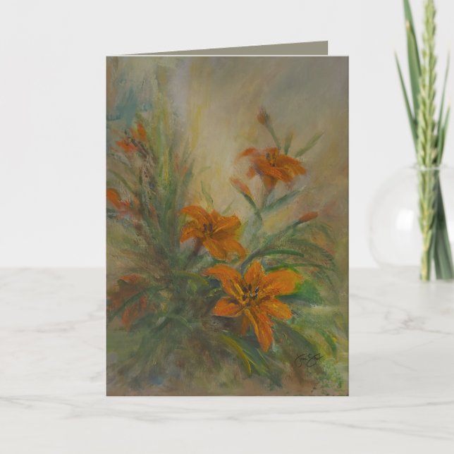 Tiger Lilies 5 x 7" Thank You Card (Front)