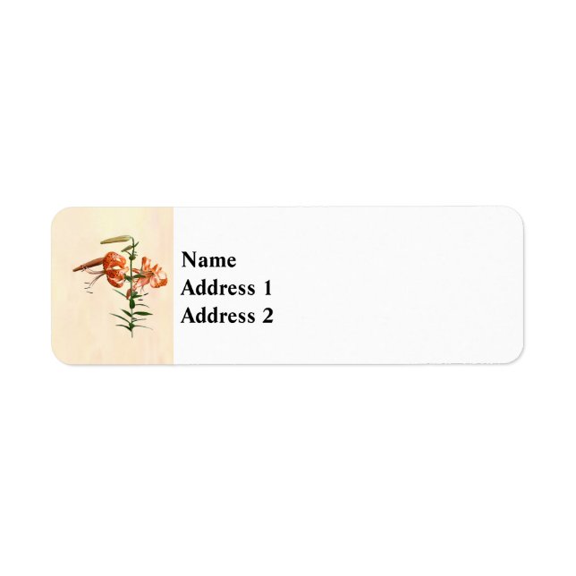 Tiger Lilies And Buds Label (Front)