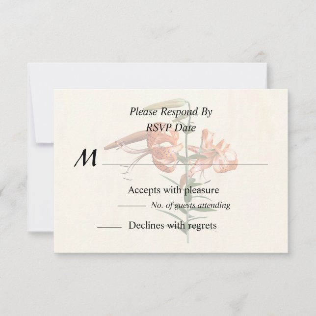Tiger Lilies And Buds RSVP Card (Front)