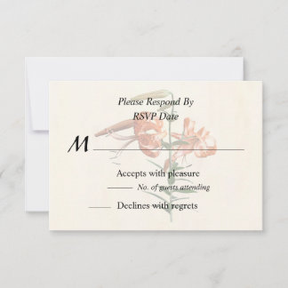 Tiger Lilies And Buds RSVP Card