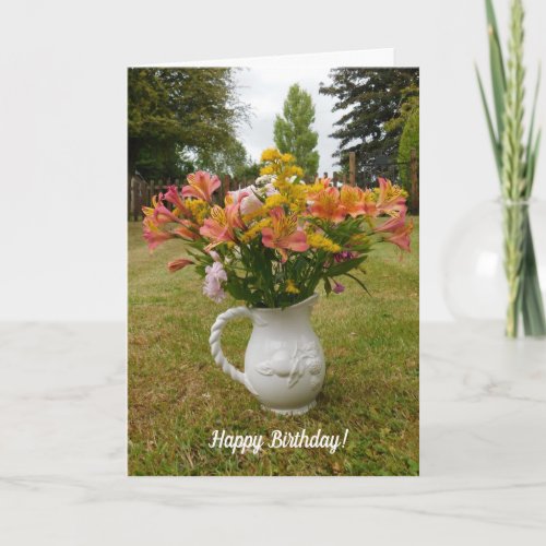Tiger Lilies Birthday Vase Card