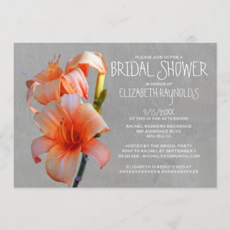 Tiger Lilies Bridal Shower Invitations