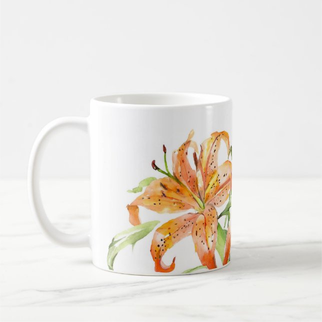 Tiger lilies flowers mug (Left)