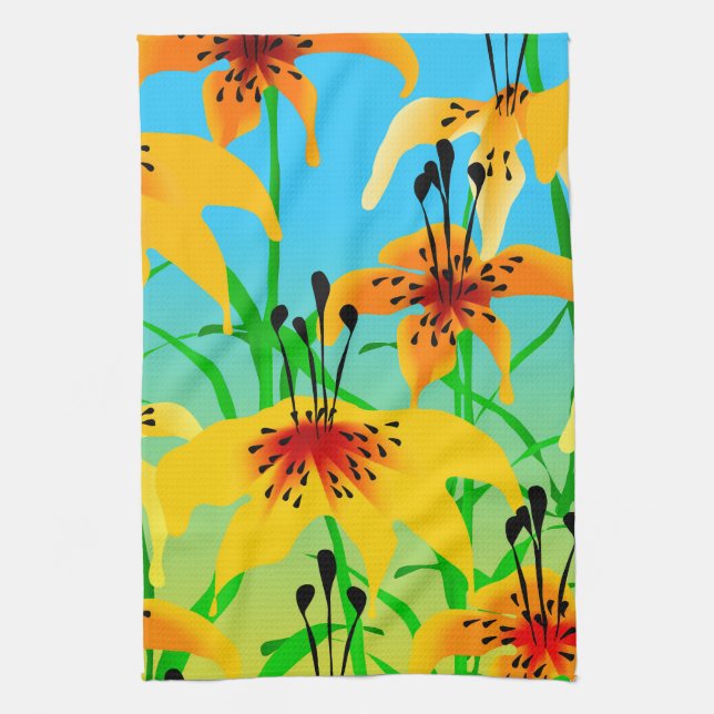 Tiger Lilies Kitchen Towel (Vertical)