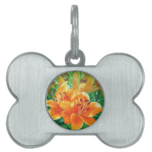 Tiger lilies pet name tag