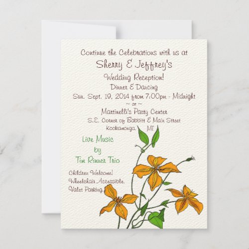 Tiger Lilies (Post-Wedding Reception Invitation