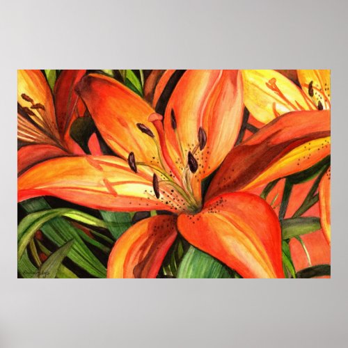 Tiger Lilies Poster