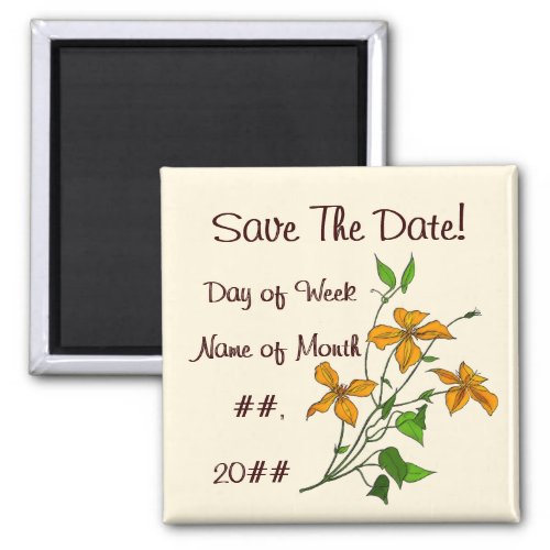 Tiger Lilies Save The Date Magnet Magnet