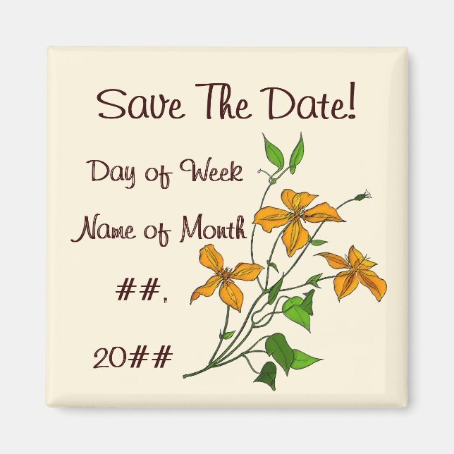 Tiger Lilies (Save The Date Magnet) Magnet (Front)