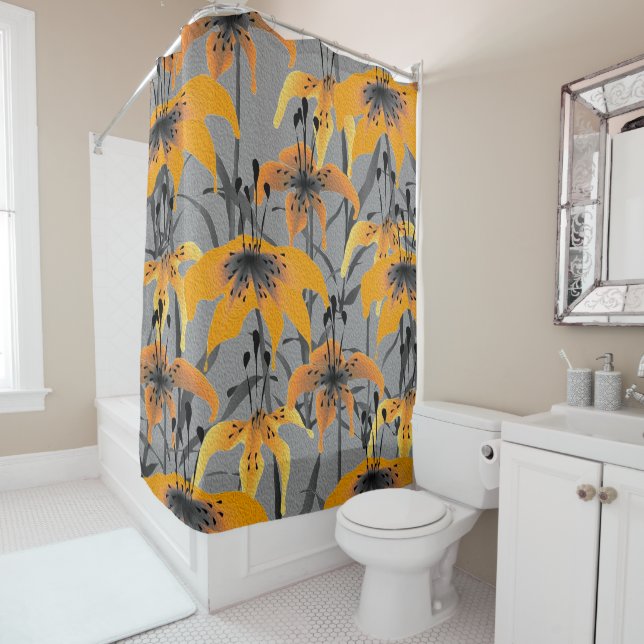Tiger Lilies Shower Curtain (In Situ)
