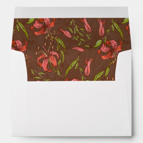 Tiger Lilies Wedding Envelope