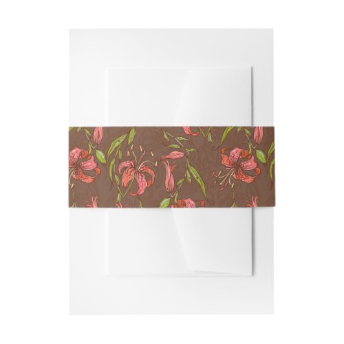 Tiger Lilies Wedding Invitation Belly Band