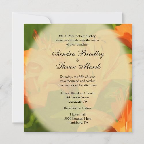 Tiger Lilies Wedding Invitations