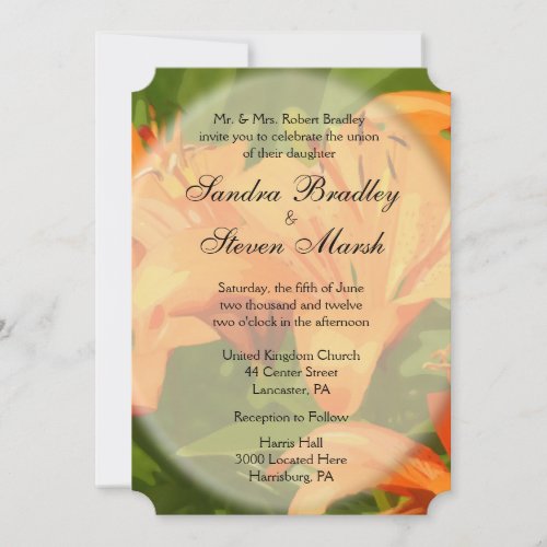 Tiger Lilies Wedding Invitations