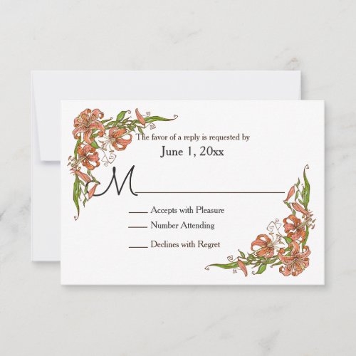 Tiger Lilies Wedding RSVP